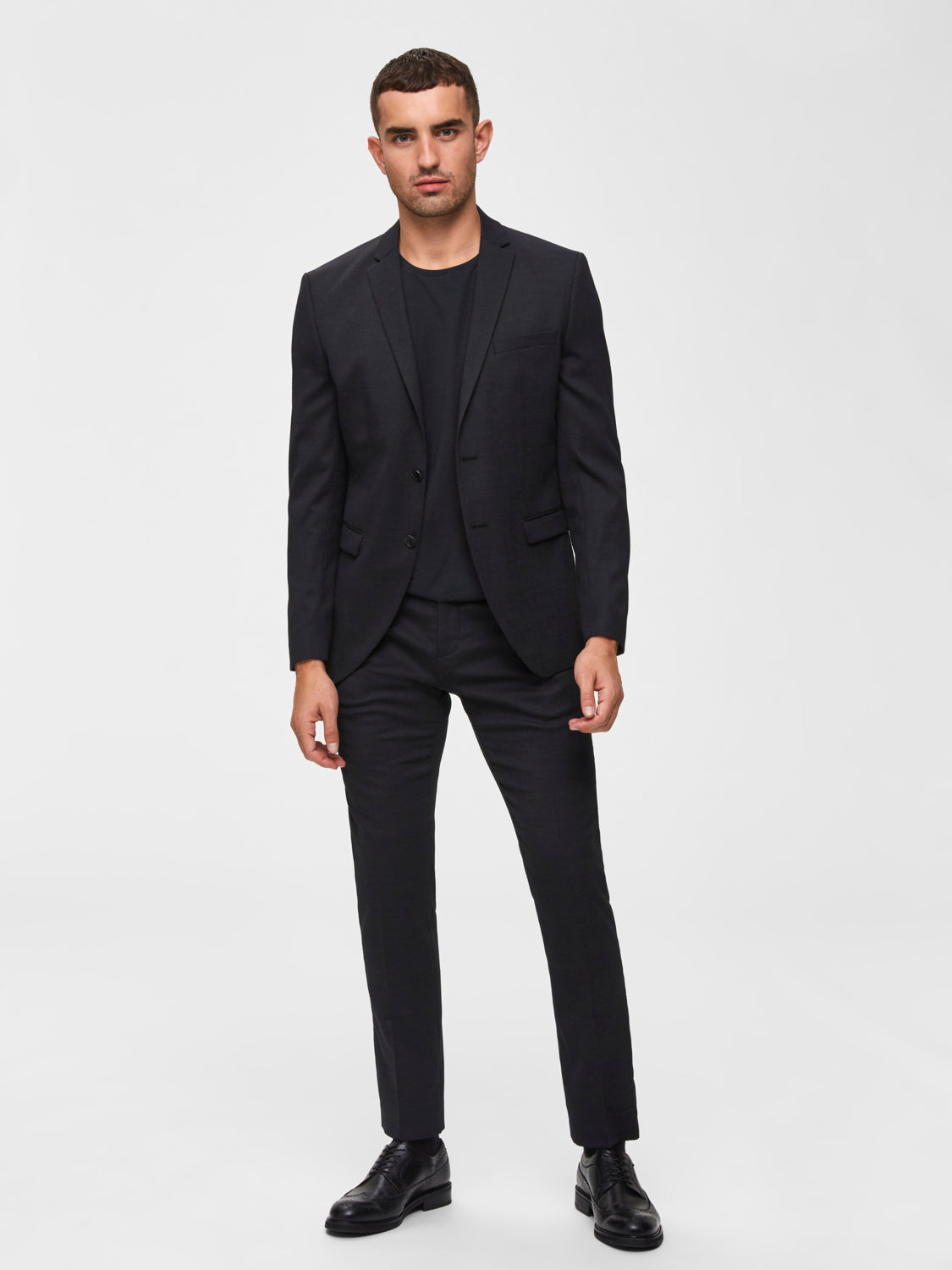 Pima bomull O-neck T-Skjorte - Sort/ Black